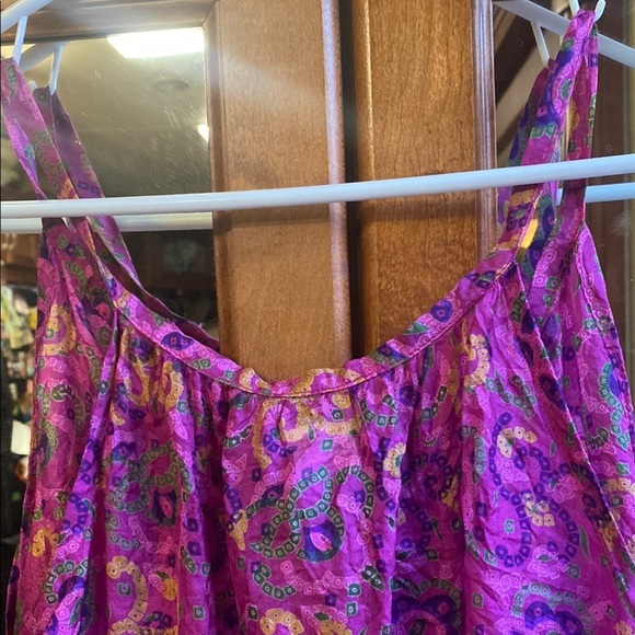 Silk Vibrant Purple Sheer Large Spaghetti Strap Tank - Picture 5 of 6